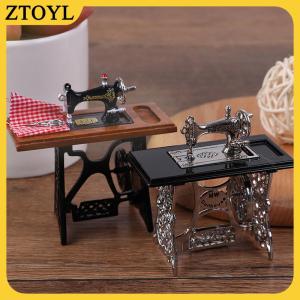 ZTOYL Máy may nội thất mini Nhà búp bê 1:12 có kéo để trang trí nhà búp bê