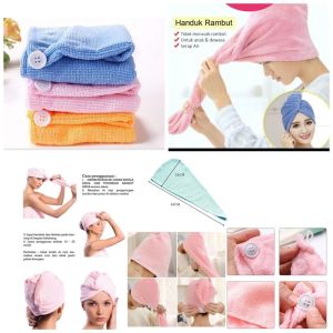 ONE HANDUK KERAMAS MICROFIBER HANDUK KEPALA CEPAT KERING HANDUK RAMBUT