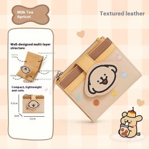 NIkyLundun   กระเป๋าสตางค์แบบซิปสั้นลายการ์ตูนน้องหมา พกพาสะดวก