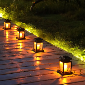 Solar Garden Light Outdoor WaterproofSolar Retro Lanterns Light Outdoor Hanging Candle Lamps Decoration Waterproof Garden Yard Lawn Landscaping Floor Lights