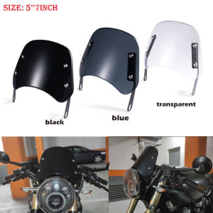 กระจกบังลมหน้าขนาด5-7นิ้วสำหรับรถจักรยานยนต์กระจกที่เบนทางลมพร้อมขายึดอเนกประสงค์สำหรับฮอนด้ายามาฮ่าคาวาซากิ Suzuki