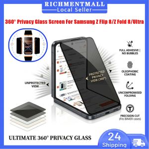 【🔥SG🔥】RICHMENTMALL 360 Privacy Tempered Glass For Samsung Galaxy Z Fold 8 Z Flip 8 Ultra Anti Blue Light Anti-Spy Screen Protector