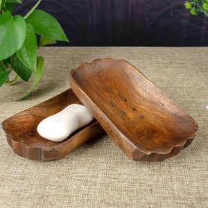 ที่ใส่สบู่ไม้สัก ถาดวางสบู่ไม้ธรรมชาติ จานรองสบู่ก้อน จานรองสบู่ ที่รองสบู่ ที่วางสบู่ กล่องไม้ อุปกรณ์ห้องน้ํา Soap Dish