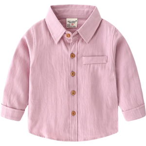 [Fast Shipping] Kids Shirt for Boy 2-8 Yrs Solid Color Breathable Cozy 100% Cotton Shirt for Kids Boy