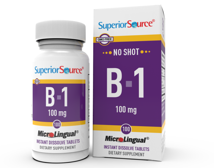Superior Source No Shot B1 100mg, 100 Count, Under The Tongue Quick Dissolve Sublingual Tablets