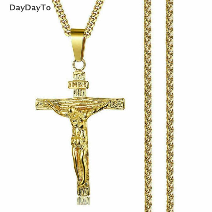 Mens%20Silver%20Stainless%20Steel%20Jesus%20Christ%20Crucifix%20Cross%20Pendant%20Necklace%20Chain%20necklace%20for%20men%20-%20Image%206