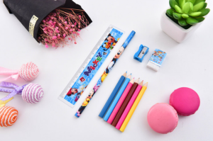 [Clearance Stock] 10in1 Cartoon Stationery Set for Kids – Slight Stain on Back Front Clean & Good Condition