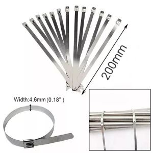 Gói 20 Sợi Dây Rút Inox Tự Khóa Loại 4.6x200mm/ 4.6x350mm Chống Ăn Mòn Sử Dụng Trong Nghành Điện Cơ Khí
