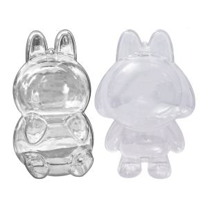 Clear Figures Display Case with Chain Clear Acrylic Figures Protective Case Carrying Case for Plush Doll