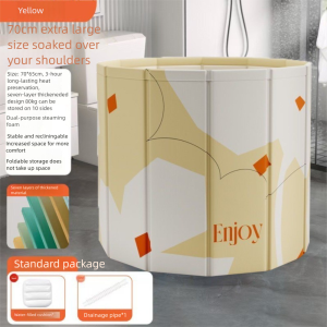 MECOME กลมขยายใหญ่ขึ้น ถังอาบน้ำพับได้ ร่างกายเต็ม ล็อคอุณหภูมิระยะยาว ถังอาบน้ำ แบบพกพา หนาขึ้น ถังอาบน้ำแบบพกพา ของใช้ในครัวเรือน