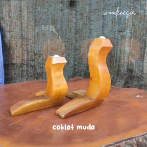 WOODENESIA Kaki Kambing Garengan Kayu Mahoni Bahan Bufet Almari Sofa Meja Kursi 15cm s/d 20cm