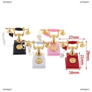 [COD] yixiayun 1Pc 1:12 Dollhouse Miniature Phone Model Retro Rotary Telephone for Doll Decor