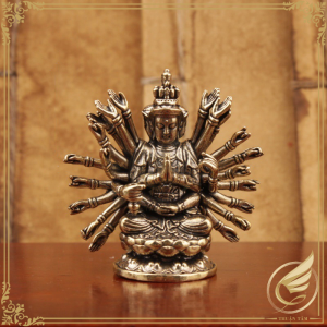 Decor Mini Tượng Phật Giáo Quan Âm Nghìn Tay Tượng Quan Âm Thiên Thủ Thiên Nhãn Bằng Đồng Thau - Đồ Đồng Thuận Tâm