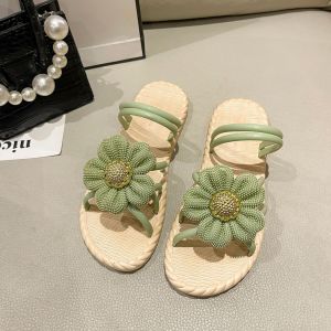 Free Shipping New Summer Two-Way Flip-Flops Korean-Style Fashionable Floral Design Versatile For Both Indoor And Outdoor Wear Casual WomenS Slippers
