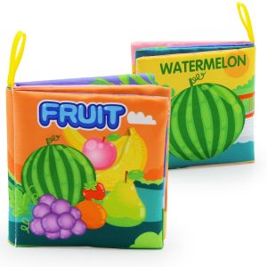 【Zdandan】หนังสือผ้าสำหรับเด็ก เสริมพัฒนาการ ของเล่นเพื่อการศึกษาตรัสรู้ ลายผลไม้ ของขวัญสำหรับเด็ก