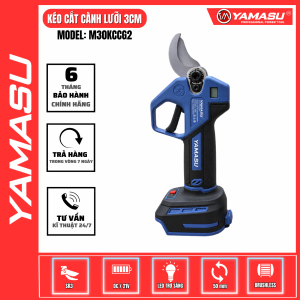 Kéo Cắt Cành Loại Nhỏ YAMASU YMS-MKCC30G2 Kéo Tỉa Cây Dùng Pin Cắt Bén Ngọt Màn Hình LED Chính Hãng