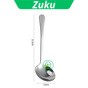 Muôi múc canh vá chan canh môi chè cán quạt inox không gỉ cán dày sáng bóng