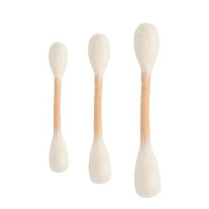 OUTOPEN 3PCS Anti-Boredom Cotton Swab Cat Toy Lightweight Soft Texture Kitten Teething Chew Toy Durable Bite Resistant Cat Grinding Biting Stick Dental Care