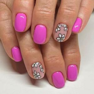 48Pcs Square Fake Nail Press On Nail Artificial Nail False Nail Glues On Nail with Flower Designs French Nail Tips