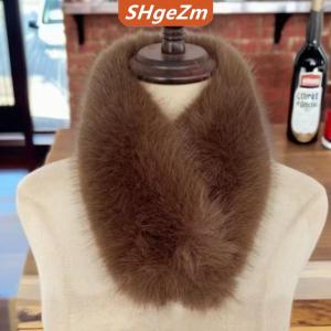 [COD] SHgeZm Faux lông Khăn giả lông cổ áo khăn quàng cổ ấm hơn phụ nữ giả Fox lông cổ áo khăn dày sang trọng khăn choàng cổ áo Phụ nữ mùa đông kết thúc tốt đẹp