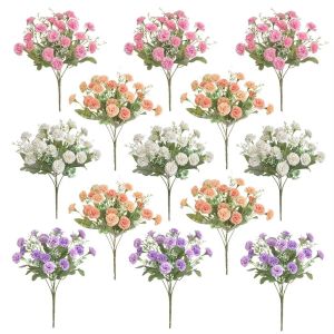 MIRELAE DIY Miniature Lilac Beauty Silk Artificial Flowers Fashion 20-flower Fake Hydrangea Flowers for Wedding and Festival Decoration