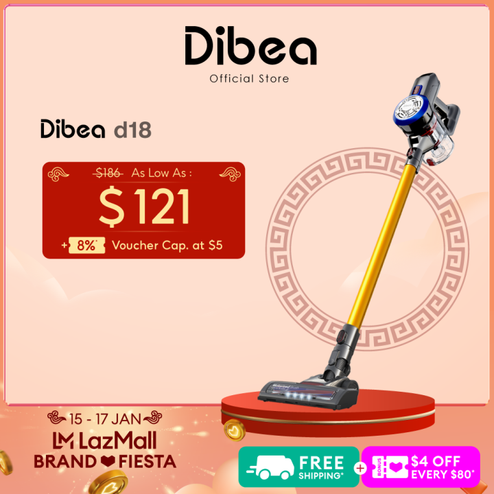 Dibea D18 Classical Cordless Vacuum Cleaner Handheld Stick with LED