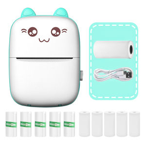 WS ครื่องปริ้นพกพา 57mm Mini Label Printer เพร้อมกระดาษพิมพ์ เครื่องพิมพ์ฉลาก เครื่องปริ้นความร้อน เครื่องพิมพ์บลูทูธ