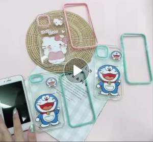 Case OPPO Reno6ZReno7Z เคสประกบ2ชั้นสกรีนลายการ์ตูน เคสใสนิ่มขอบข้างสีถอดเลนส์กล้องได้งานA Oppo A15A16A53A54A5SA9(2020)