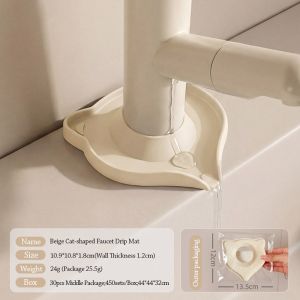 GTRBFDS Silicone Drainage Mat Quick Drainage Cat-Shaped Waterproof Drain Mat Portable Multifunctional Anti-Splash Mat Kitchen Sink