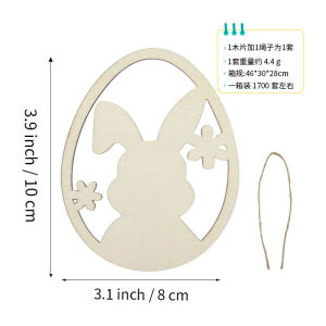 [COD]  New wooden Easter handmade ornaments DIY Unfinished wooden egg bunny family classroom hanging decoration