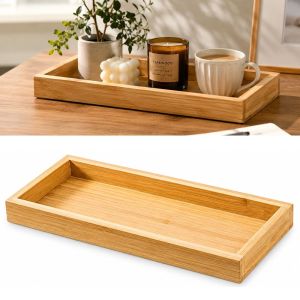 IFFINE Multi Use Serving Tray Rectangle Japanese Style Bathroom Counter Tray  Decorative Tray Bathroom