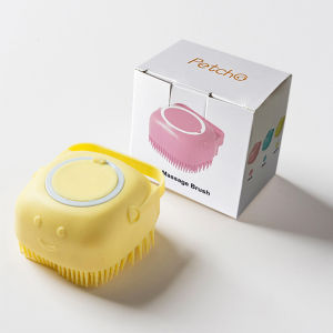 Petcho🌈2 in 1แปรงอาบน้ำสัตว์เลี้ยง แปรงอาบน้ำซิลิโคน หวีแปรงขนสัตว์ การใช้แบบเปียกและแห้ง ใส่แชมพู จับถนัดมือ