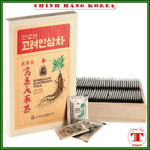 Trà sâm hộp gỗ Okinsam chính hãng hộp 100 gói - Trà hồng sâm hàn quốc giúp thưa giãn giảm căng thẳng - tranglinh