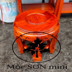 Đôn tròn hoa gỗ hươngđế chân đục hoađôn kê tượng gỗ cao 30 cỡ mặt tròn 30
