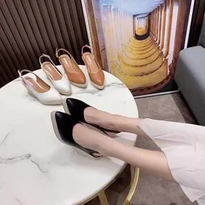 Women Fashion Wedge Heel Shoes Lady Pointed Toe Thick Bottom Straw Shoes