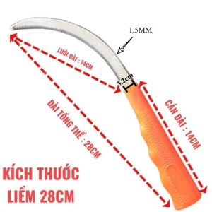 Liềm Cắt Cỏ Siêu Bén Làm Từ Thép Đặc Biệt Kích Thước 28cm 31cm Sử Dụng Cắt Cỏ Lúa Cây Trồng Nông Nghiệp - ALLIN