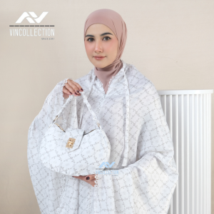 VINCOLLECTION - Mukena Dewasa Santorini 2in1 Lasercut Kalyana Series