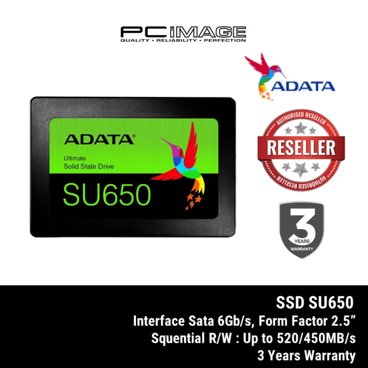 ADATA SU650 ULTIMATE SOLID STATE DRIVE SSD SATA III 2.5-INCH 120GB 256GB 512GB 1TB - 3YR WARRANTY
