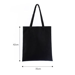 Canvas Bag Beige Plain Shoulder Tote Bag Ins Style Eco Reusable Shopping Canvas Bag Handbag Student Child Book Travel Canvas Bag