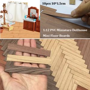NOBLELUX 10pcs Mini Miniature Dollhouse Floor Boards 101.5cm Multicolors Dollhouse Floor Tiles High Quality PVC Wooden Flooring Fit 1:12 Dollhouse