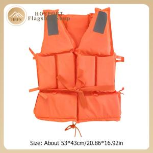 【HRFS】 5 PCS Adult Life Vest W/Whistle Boats Fishing Vest Swimming Drifting Vest for Boating Swimming Watersports