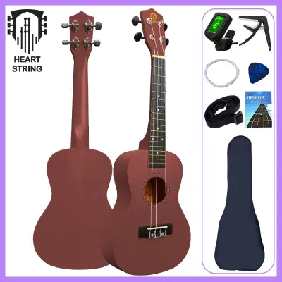 HeartString Ukulele 21 Inches Soprano Ukulele 23 Inches Concert Ukuleles Guitar Original Ukelele Guitar Budget Ukelele for Students Kids Beginners Adults Handmade Basswood Ukelele with Nylon Strings Freebies Included Ukulele Bag Strap Spare