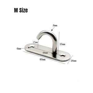 Nexlent Stainless Steel Ceiling Mount Hooks Wall Boat Garage Hammock Hanger Ring Plate Mount 1Pc