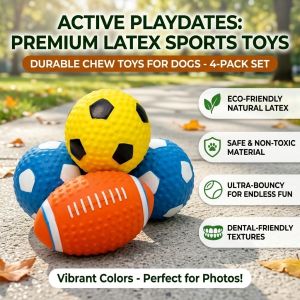 Durable Dog Toy Squeaky Chew Toy Latex Material for Teeth Cleaning Pet Supplies