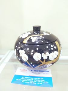 Hộp gỗ sơn mài đa năng hoa mai nổi