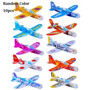 DOWNA 10Pcs Nhiều màu sắc Máy bay lượn bằng xốp Tương tác giữa cha mẹ và con cái Tự lắp ráp Đồ chơi máy bay ngoài trời EVA Máy bay giấy Quà tặng sinh nhật chủ đề máy bay cho trẻ em