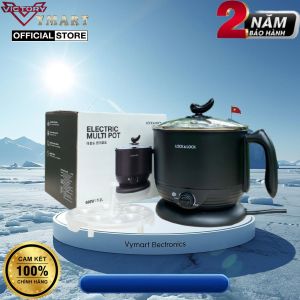 Nồi Điện Đa Năng Lock&Lock EJP316BLK (1.2 Lít) nắp kính cường lực lòng nồi thép không gỉ an toàn sức khỏe - Hàng chính hãng Bảo Hành 2 Năm