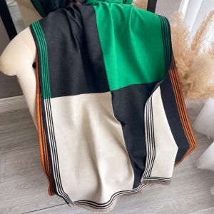 TI9P Warm Double Sided Scarf Soft Thick Large Shawl Wrap Luxury Plaid Pattern Plaid Scarf For Women