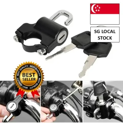 [SG 🚚] Anti-theft Helmet Lock Handlebar Mount Motorcycle Electric Motorbike Universal Security Metal