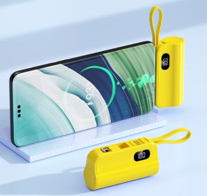 5000mAh Mini Power Bank with Phone Holder Powerbank Capsule Portable Charger for IP & Android